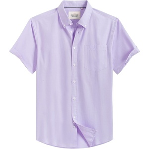 image:imageMens Oxford Dress Shirt Short Sleeve Button Down Collar Summer Casual Shirt  Wrinkle Free Breathable amp Crisp Regular Fit Solid Color for Business Casual Office Work Daily Vacation Weekend Party DatePurple