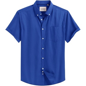 image:imageMens Oxford Dress Shirt Short Sleeve Button Down Collar Summer Casual Shirt  Wrinkle Free Breathable amp Crisp Regular Fit Solid Color for Business Casual Office Work Daily Vacation Weekend Party DateRoyal