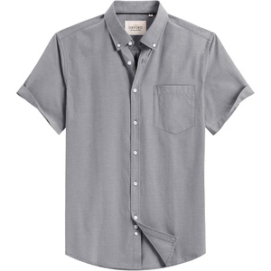 image:imageMens Oxford Dress Shirt Short Sleeve Button Down Collar Summer Casual Shirt  Wrinkle Free Breathable amp Crisp Regular Fit Solid Color for Business Casual Office Work Daily Vacation Weekend Party DateDark Grey
