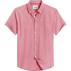 image:imageMens Oxford Dress Shirt Short Sleeve Button Down Collar Summer Casual Shirt  Wrinkle Free Breathable amp Crisp Regular Fit Solid Color for Business Casual Office Work Daily Vacation Weekend Party DateDull Pink