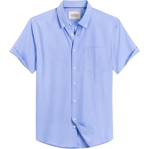 image:imageMens Oxford Dress Shirt Short Sleeve Button Down Collar Summer Casual Shirt  Wrinkle Free Breathable amp Crisp Regular Fit Solid Color for Business Casual Office Work Daily Vacation Weekend Party DateClassic Blue