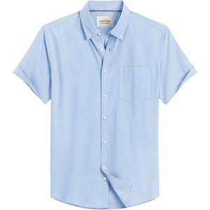 image:imageMens Oxford Dress Shirt Short Sleeve Button Down Collar Summer Casual Shirt  Wrinkle Free Breathable amp Crisp Regular Fit Solid Color for Business Casual Office Work Daily Vacation Weekend Party DatePale Blue