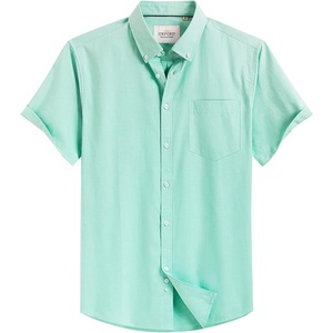 image:imageMens Oxford Dress Shirt Short Sleeve Button Down Collar Summer Casual Shirt  Wrinkle Free Breathable amp Crisp Regular Fit Solid Color for Business Casual Office Work Daily Vacation Weekend Party DateGreen