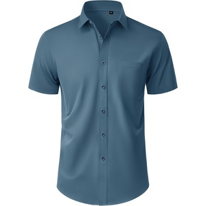 image:imageMens Short Sleeve Dress Shirt Wrinkle Free Button Down Shirt with Pocket  Work Office Wedding Graduation Formal Business Casual Party Family Comfortable Gala Easy Care Solid Fabric Regular FitTeal