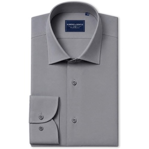 image:imageMens SilkBlend Dress Shirt Long Sleeve Regular Fit Button Down Shirts  Silkblend fabric Stain shield French placket Wrinkle resistance Removable collar stays Twobutton adjustable cuffsGrey