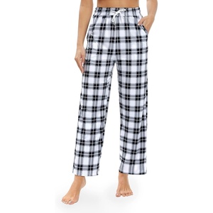 image:imageWomens Pajama Pants Plaid Stretch Comfy Lounge Pants Sleep Bottoms Y2K PJ  Buffalo plaid pajama Sleepwear Soft Long pjs Checked Home Going out Fall winter Christmas matching Lady pants CozyWhite black plaid