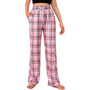 image:imageWomens Pajama Pants Plaid Stretch Comfy Lounge Pants Sleep Bottoms Y2K PJ  Buffalo plaid pajama Sleepwear Soft Long pjs Checked Home Going out Fall winter Christmas matching Lady pants CozyPink