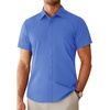 image:imageAlimens amp Gentle Mens Dress Shirt Short Sleeve Pocket Button Down ShirtDeep Blue