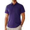 image:imageAlimens amp Gentle Mens Dress Shirt Short Sleeve Pocket Button Down ShirtGrape Purple