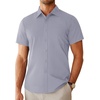 image:imageAlimens amp Gentle Mens Dress Shirt Short Sleeve Pocket Button Down ShirtGrey