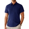 image:imageAlimens amp Gentle Mens Dress Shirt Short Sleeve Pocket Button Down ShirtNavy Blue