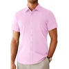 image:imageAlimens amp Gentle Mens Dress Shirt Short Sleeve Pocket Button Down ShirtPink