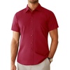 image:imageAlimens amp Gentle Mens Dress Shirt Short Sleeve Pocket Button Down ShirtRed
