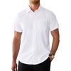 image:imageAlimens amp Gentle Mens Dress Shirt Short Sleeve Pocket Button Down ShirtWhite