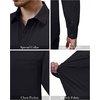 image:imageAlimens amp Gentle Mens Dress Shirts Long Sleeve Stretch Button Down ShirtBlack