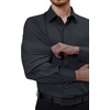 image:imageAlimens amp Gentle Mens Dress Shirts Long Sleeve Stretch Button Down ShirtCarbon Grey