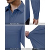image:imageAlimens amp Gentle Mens Dress Shirts Long Sleeve Stretch Button Down ShirtDusty Blue