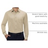 image:imageAlimens amp Gentle Mens Dress Shirts Long Sleeve Stretch Button Down ShirtKhaki
