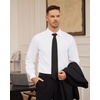 image:imageAlimens amp Gentle Mens Dress Shirts Stretch Long Sleeve Formal Business Wedding Button Down Shirt Wrinkle FreeWhite