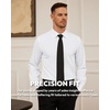 image:imageAlimens amp Gentle Mens Dress Shirts Stretch Long Sleeve Formal Business Wedding Button Down Shirt Wrinkle FreeWhite