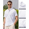 image:imageAlimens amp Gentle Mens Linen Shirt Short Sleeve Casual Cotton Button Down Shirts Collared Summer ShirtsWhite