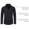 image:imageAlimens amp Gentle Mens Stain Shield Dress Shirts Slim Fit Button Down ShirtBlack
