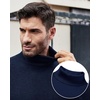 image:imageAlimens amp Gentle Mens Turtleneck Sweater Slim Fit Cable Knitted Casual Pullover Lightweight Ribbed Long Sleeve SweatersNavy Blue