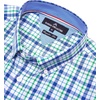 image:imageAlimens amp Gentle Plaid Mens Short Sleeve Button Down Shirts with PocketNavy Green Check