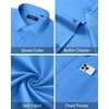 image:imageMens Dress Shirt Long Sleeve Wrinkle Free Stretch Button Down ShirtClassic Blue