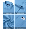 image:imageMens Dress Shirt Long Sleeve Wrinkle Free Stretch Button Down ShirtHaze Blue