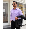 image:imageMens Dress Shirt Long Sleeve Wrinkle Free Stretch Button Down ShirtLavender Purple