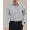 image:imageMens Dress Shirt Long Sleeve Wrinkle Free Stretch Button Down ShirtLight Grey