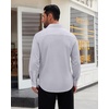 image:imageMens Dress Shirt Long Sleeve Wrinkle Free Stretch Button Down ShirtLight Grey