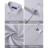image:imageMens Dress Shirt Long Sleeve Wrinkle Free Stretch Button Down ShirtLight Grey