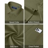 image:imageMens Dress Shirt Long Sleeve Wrinkle Free Stretch Button Down ShirtOlive Green
