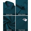 image:imageMens Dress Shirt Long Sleeve Wrinkle Free Stretch Button Down ShirtPeacock Blue