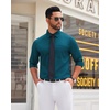 image:imageMens Dress Shirt Long Sleeve Wrinkle Free Stretch Button Down ShirtPeacock Blue