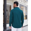 image:imageMens Dress Shirt Long Sleeve Wrinkle Free Stretch Button Down ShirtPeacock Blue
