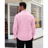 image:imageMens Dress Shirt Long Sleeve Wrinkle Free Stretch Button Down ShirtPink