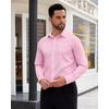 image:imageMens Dress Shirt Long Sleeve Wrinkle Free Stretch Button Down ShirtPink