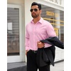 image:imageMens Dress Shirt Long Sleeve Wrinkle Free Stretch Button Down ShirtPink