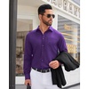 image:imageMens Dress Shirt Long Sleeve Wrinkle Free Stretch Button Down ShirtPurple
