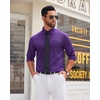 image:imageMens Dress Shirt Long Sleeve Wrinkle Free Stretch Button Down ShirtPurple