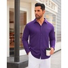 image:imageMens Dress Shirt Long Sleeve Wrinkle Free Stretch Button Down ShirtPurple