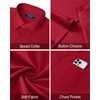 image:imageMens Dress Shirt Long Sleeve Wrinkle Free Stretch Button Down ShirtRed