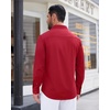 image:imageMens Dress Shirt Long Sleeve Wrinkle Free Stretch Button Down ShirtRed