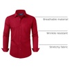 image:imageMens Dress Shirt Long Sleeve Wrinkle Free Stretch Button Down ShirtRed