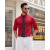 image:imageMens Dress Shirt Long Sleeve Wrinkle Free Stretch Button Down ShirtRed