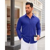 image:imageMens Dress Shirt Long Sleeve Wrinkle Free Stretch Button Down ShirtRoyal Blue