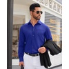 image:imageMens Dress Shirt Long Sleeve Wrinkle Free Stretch Button Down ShirtRoyal Blue